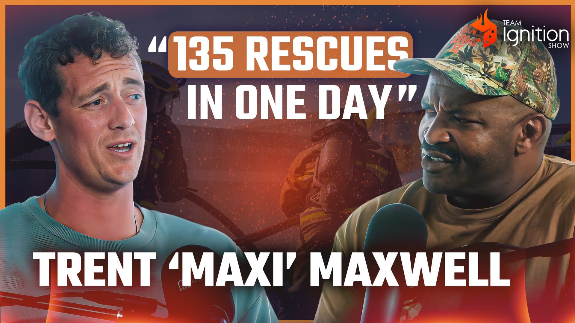 Trent "Maxi" Maxwell Bondi Beach Lifeguard and Firefighter on The Team Ignition Show with Selema Masekela